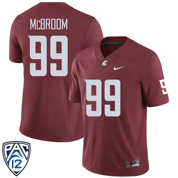 Men #99 Garrett McBroom Washington State Cougars College Football Jerseys Sale-Crimson